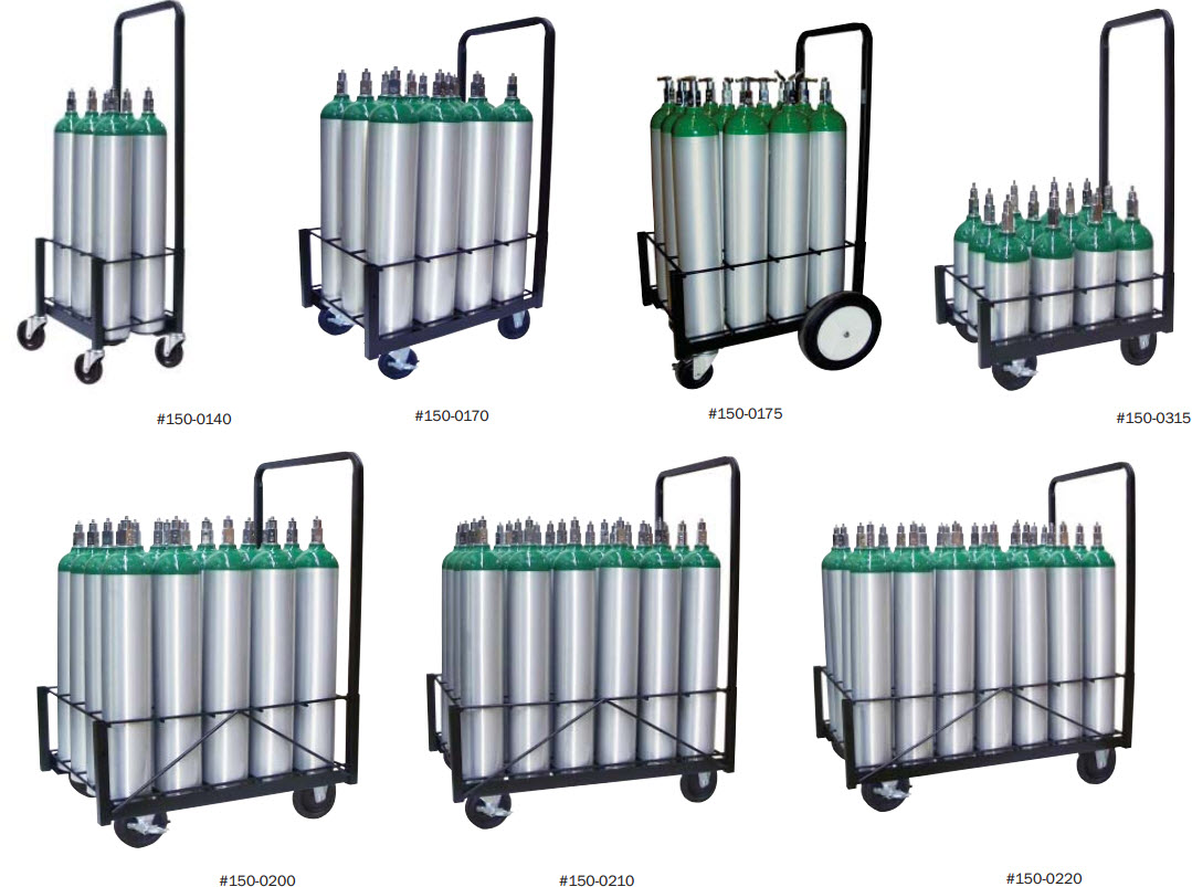Warehouse and Industrial Oxygen Cylinder Carts by Responsive Respiratory